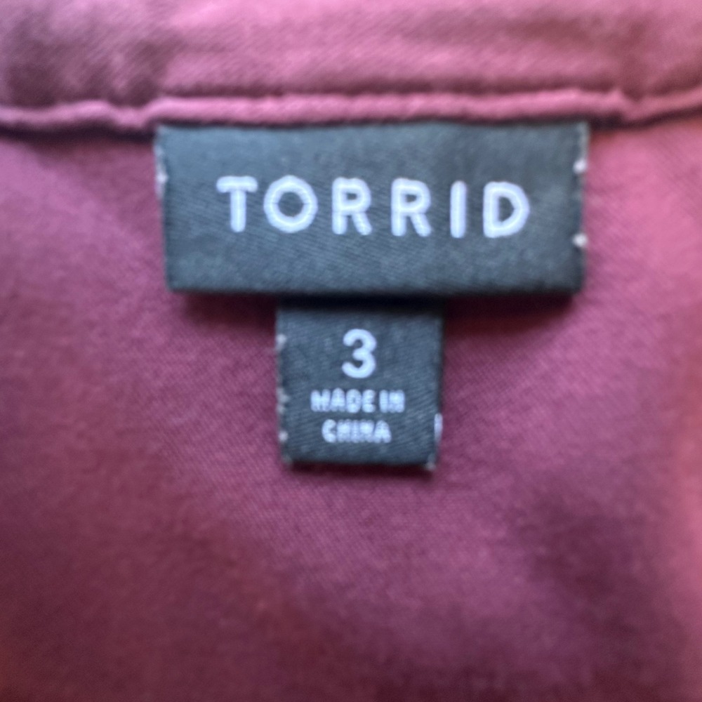 torrid Burgundy Midi Dress with Drawstring & Front Zipper - Picture 5 of 8